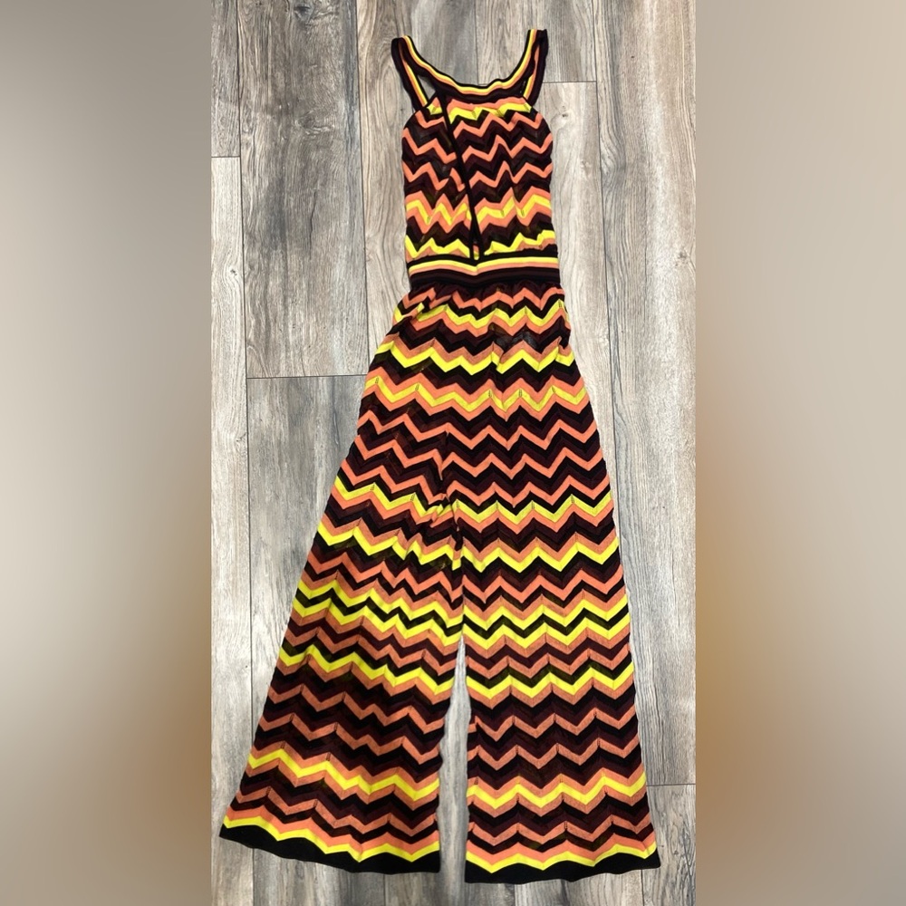 Missoni cutout crochet-knit cotton blend jumpsuit
